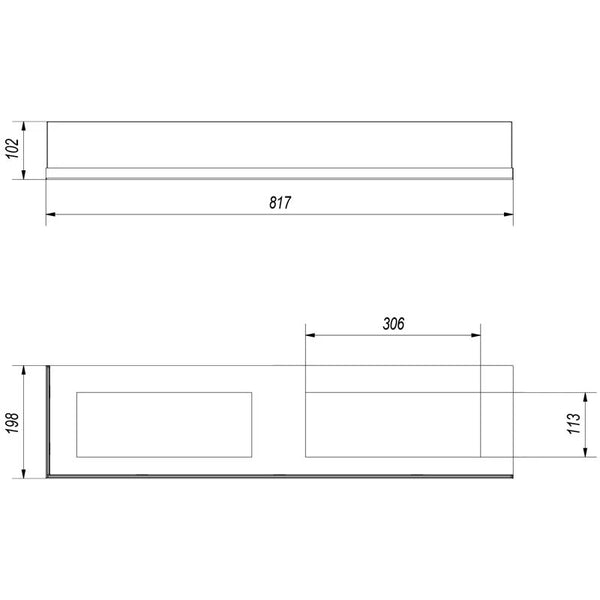 Glas till hörnkamin - 90 cm vänster