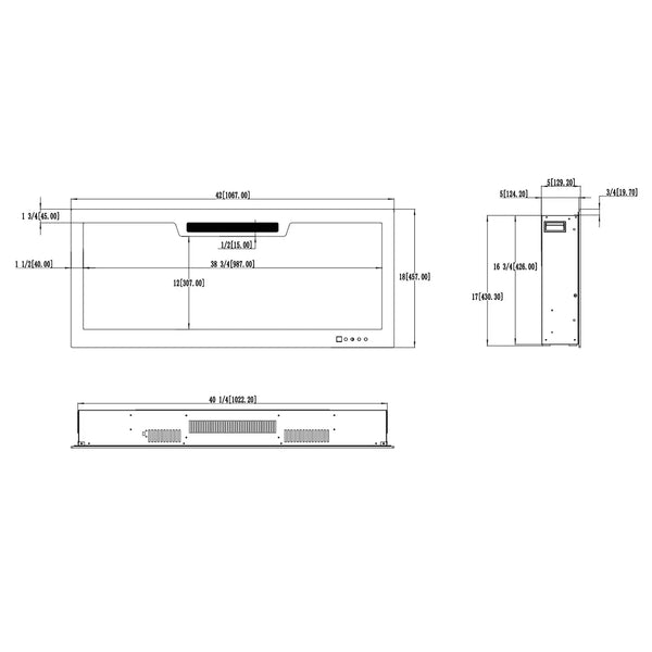 Elite 107 cm - Built-In Electric Fireplace