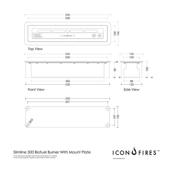 Icon Fires Slimline 500 brännare