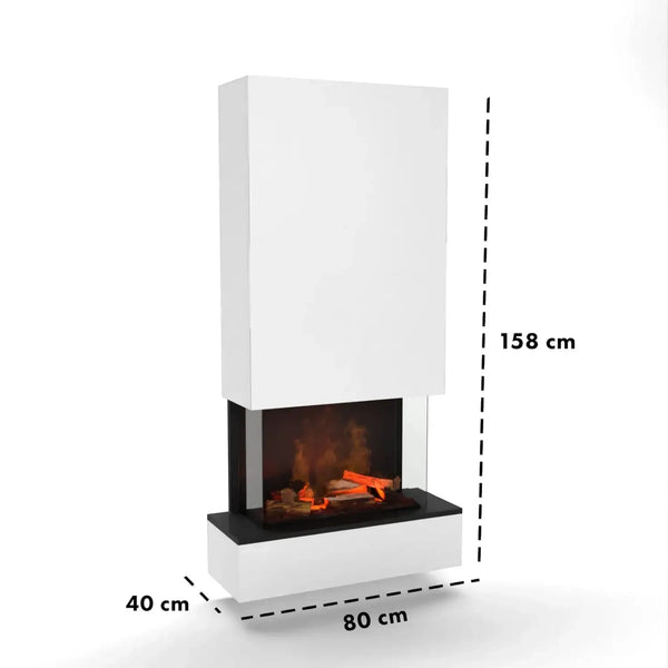 Hölderlin Tall White OMC 600 – Wall-mounted Water Vapour Fireplace