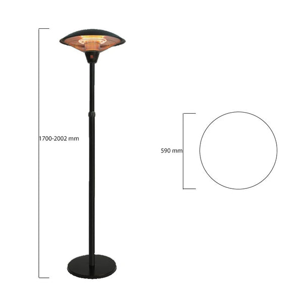 Terrassvärmare golv teleskop 900/1200/2100 W