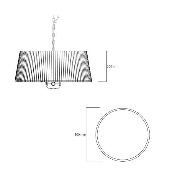Artix hängande vit 1500 watts terrassvärmare