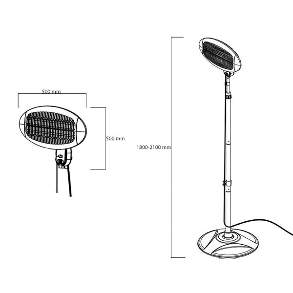 Elektra Freestanding 2000 Watt Patio Heater