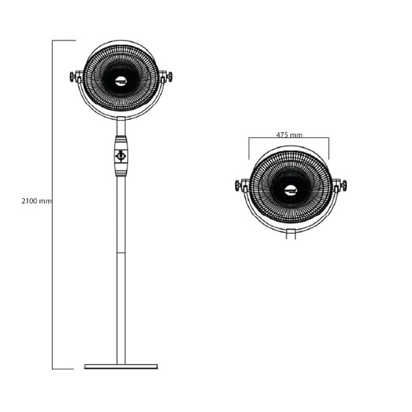 Retro Freestanding Patio Heater with 2100 Watt
