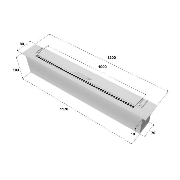 Slimline brännare - 120 cm