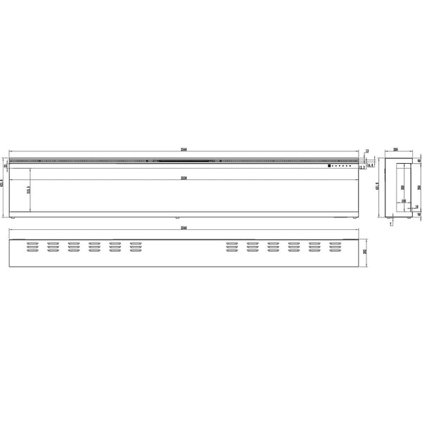 Aflamo Unique 254 cm elektrisk eldstad