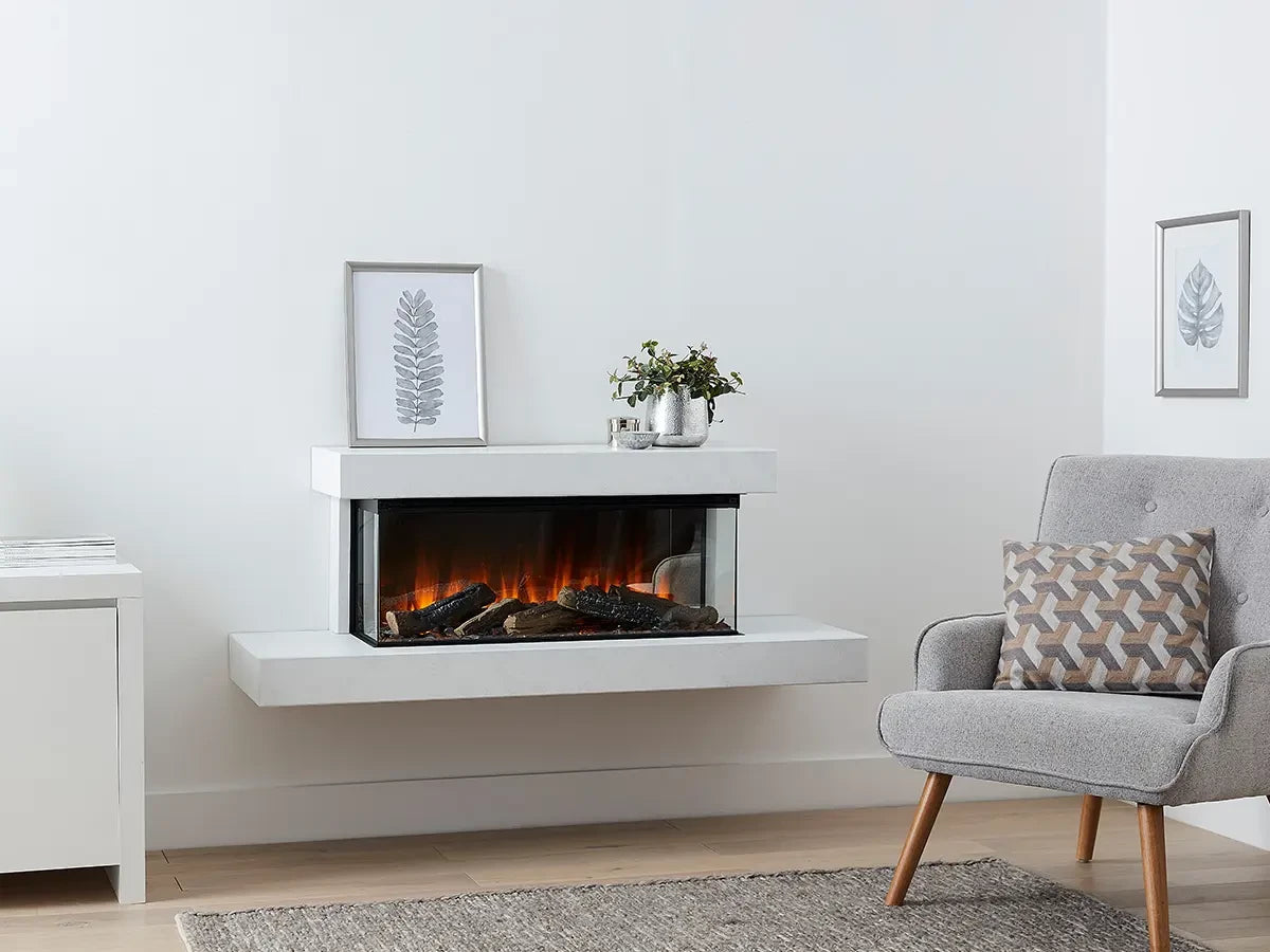 vit elektrisk kamin
