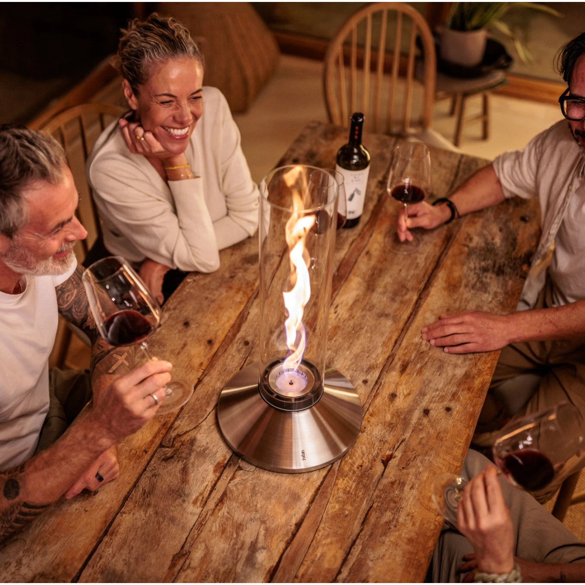 SPIN X 1200 Tabletop Fireplace - Silver
