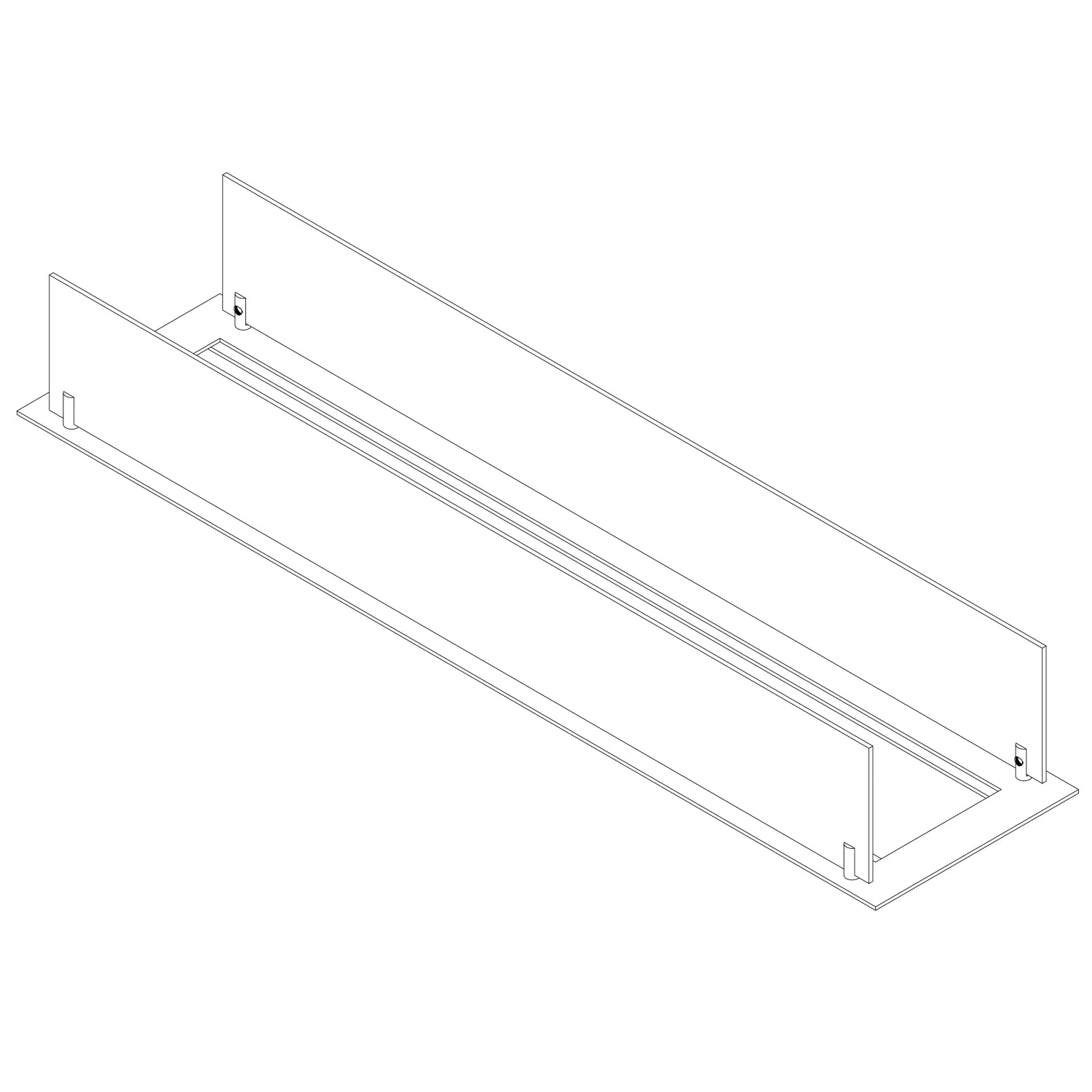 Inbyggnadsram för 100 cm brännare