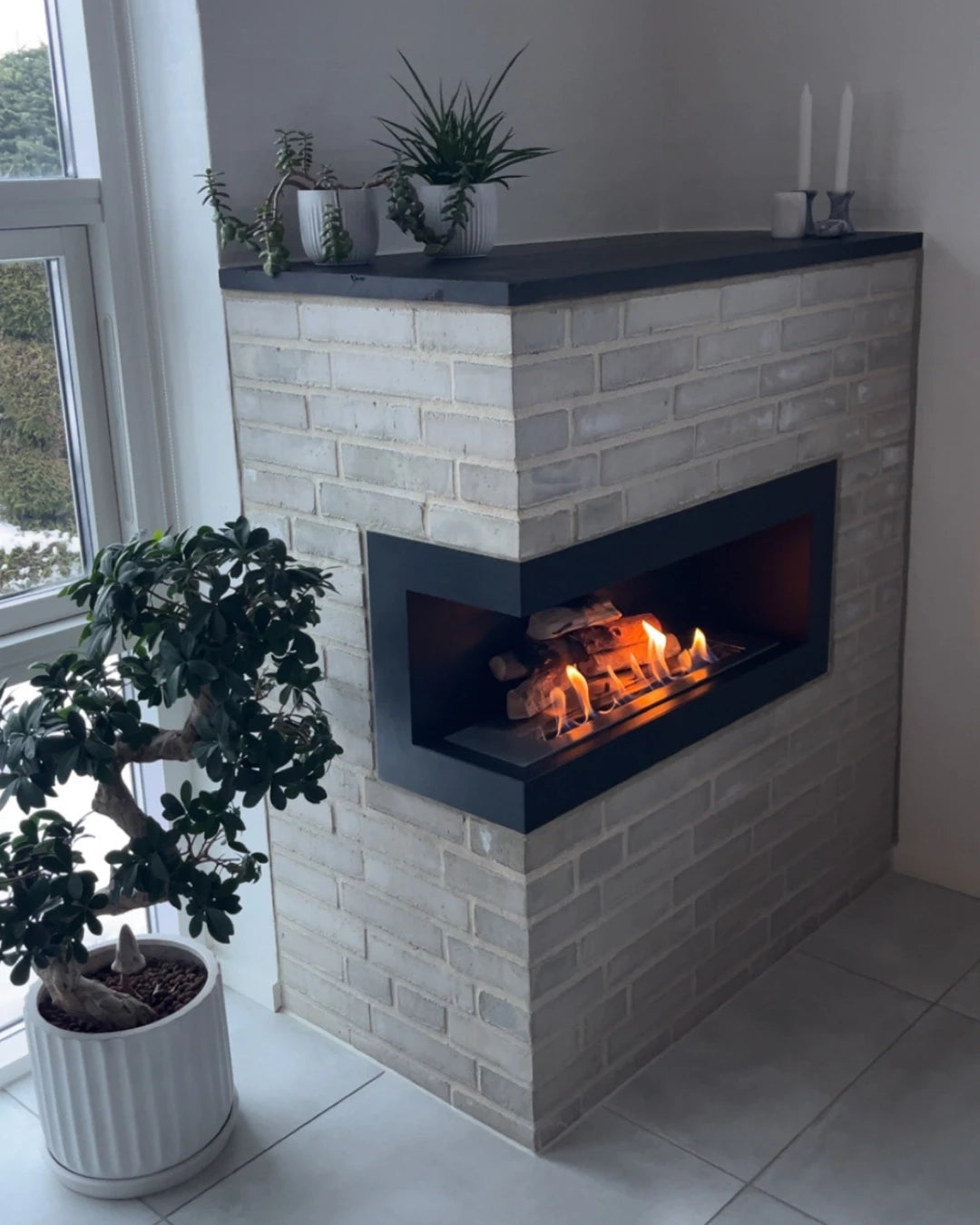 Hörnkamin 85 cm - Vänster