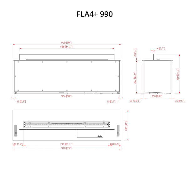 FLA4 990+ - Automatisk bioetanolbrännare