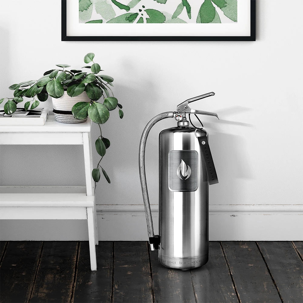 Steel Fire Extinguisher 6 kg - Polished Steel