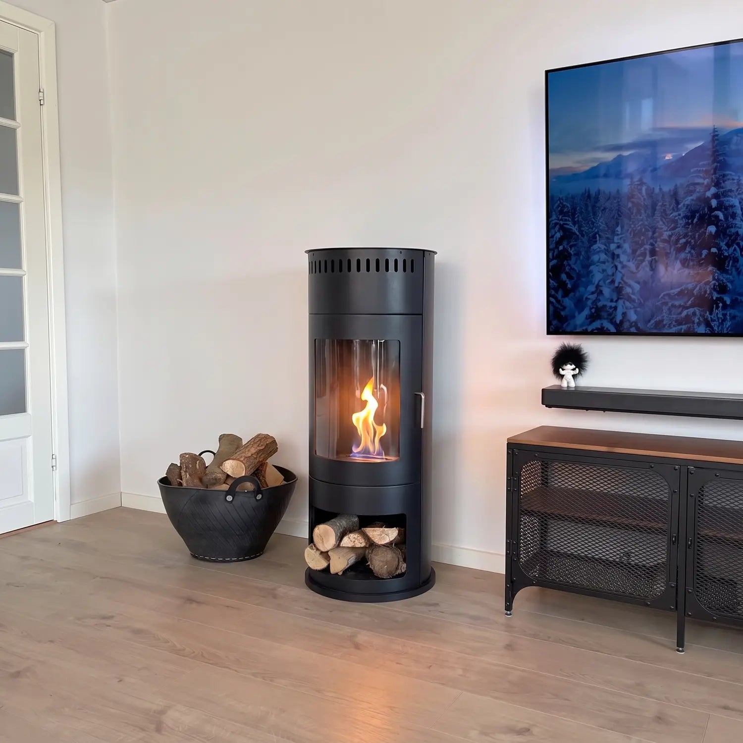 Washington - Black bioethanol wood-burning stove