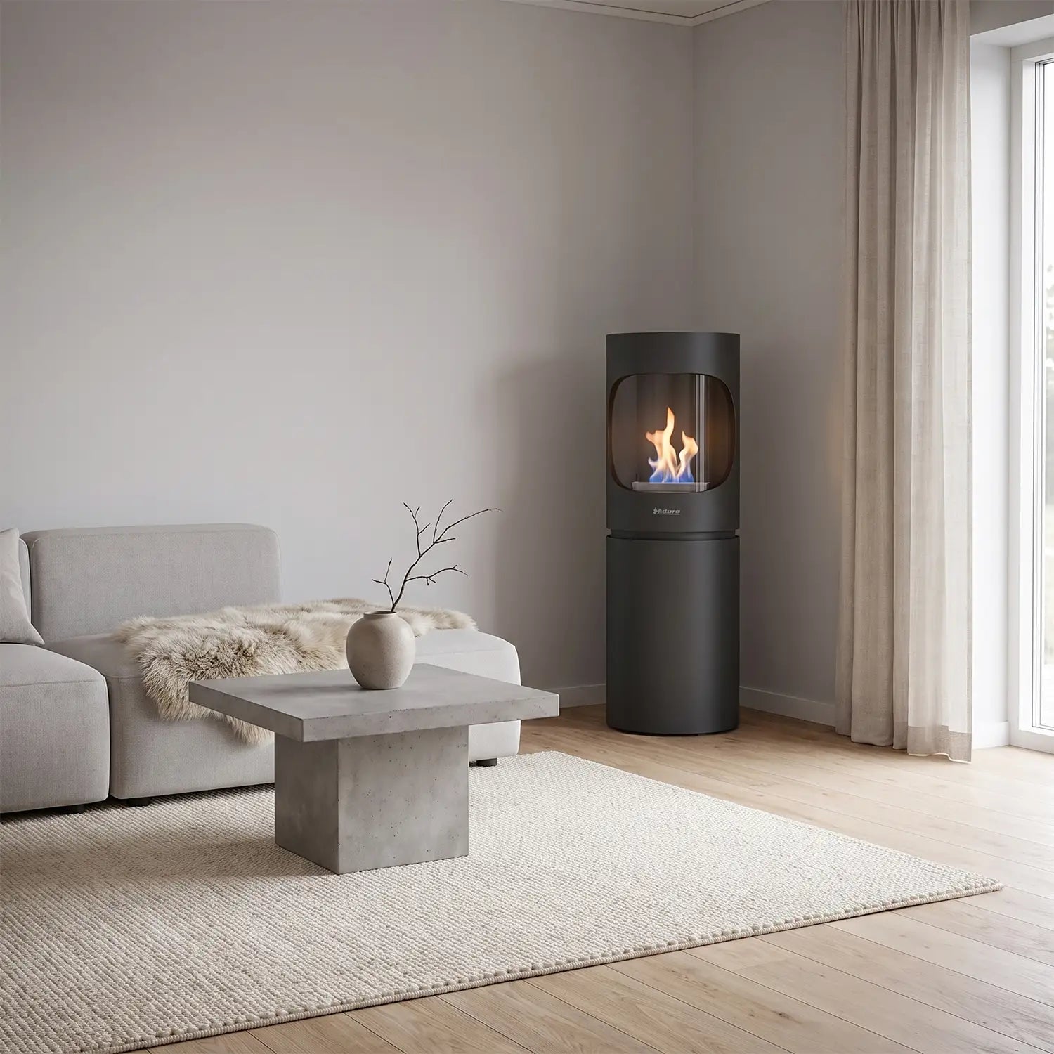 Aduro B6M Bioethanol Fireplace with Floor Stand