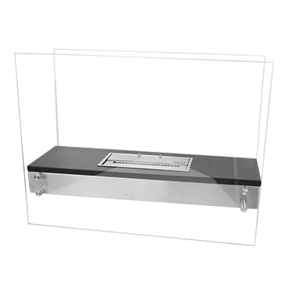 Freestanding bio ethanol burner with glass panels