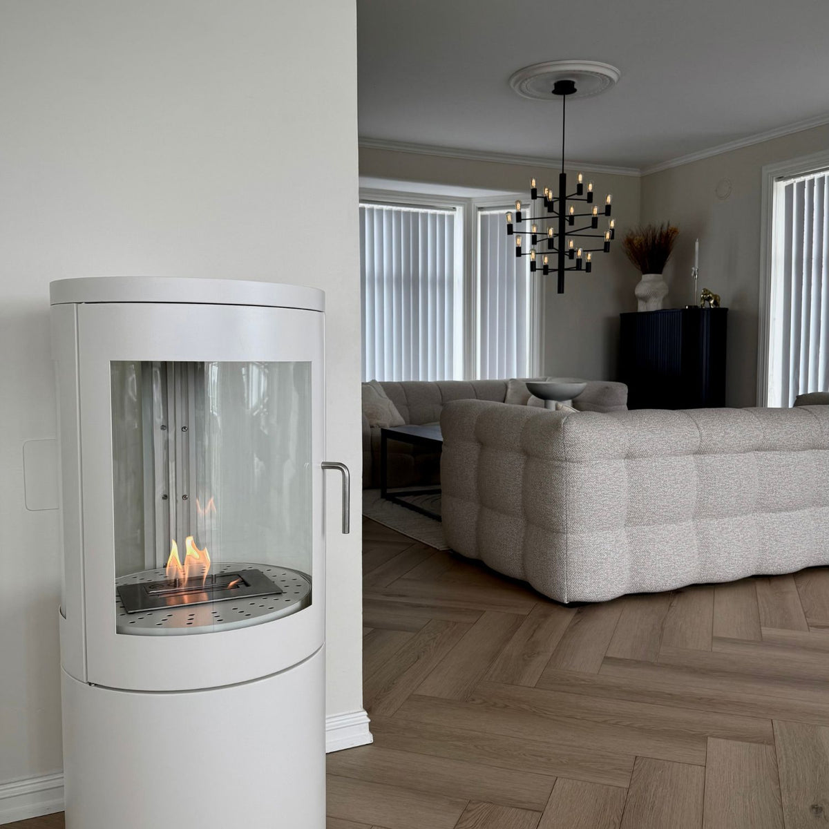 Columbus Vit - Bioetanolkamin med 360-graders vy