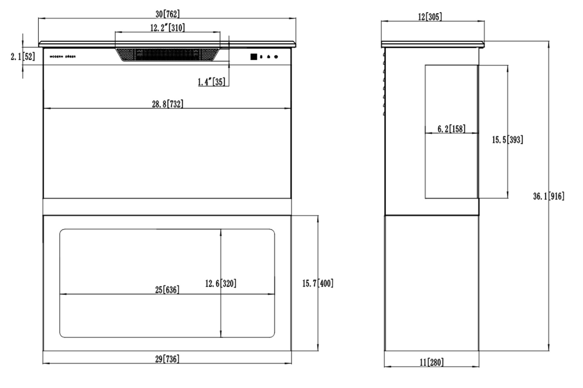 Aflamo Tower + Stativ 71 cm Elkamin