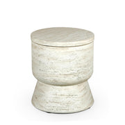 Cooler Table Rund Travertine – Utomhusbord med inbyggd kyl