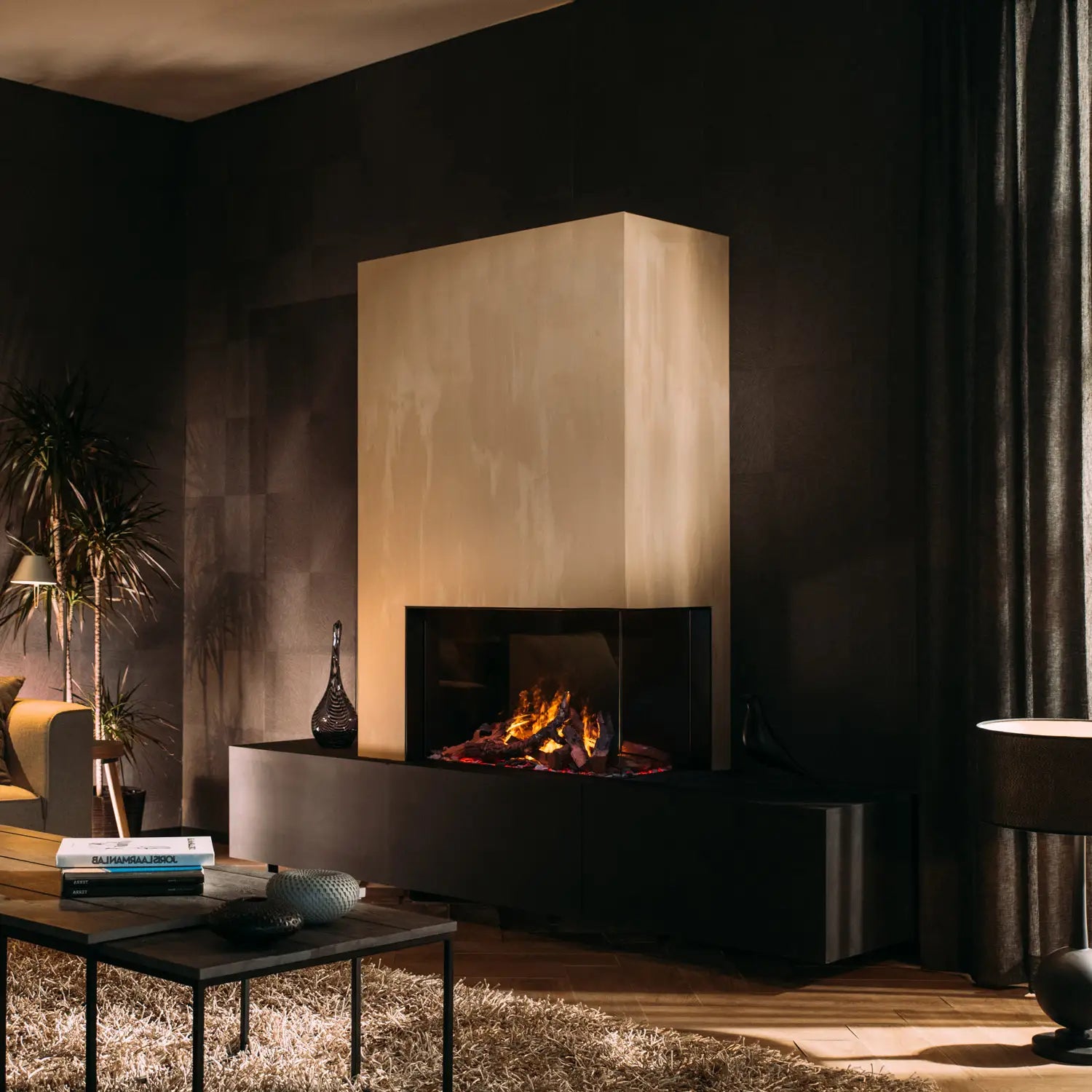 e-MatriX 800/500 II-R - Corner Built-in Water Vapour Fireplace