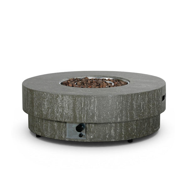 Estate Round 105 Dark Travertine – Rund gaseldad eldstadsbord