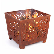 Fire Basket Square Rust S