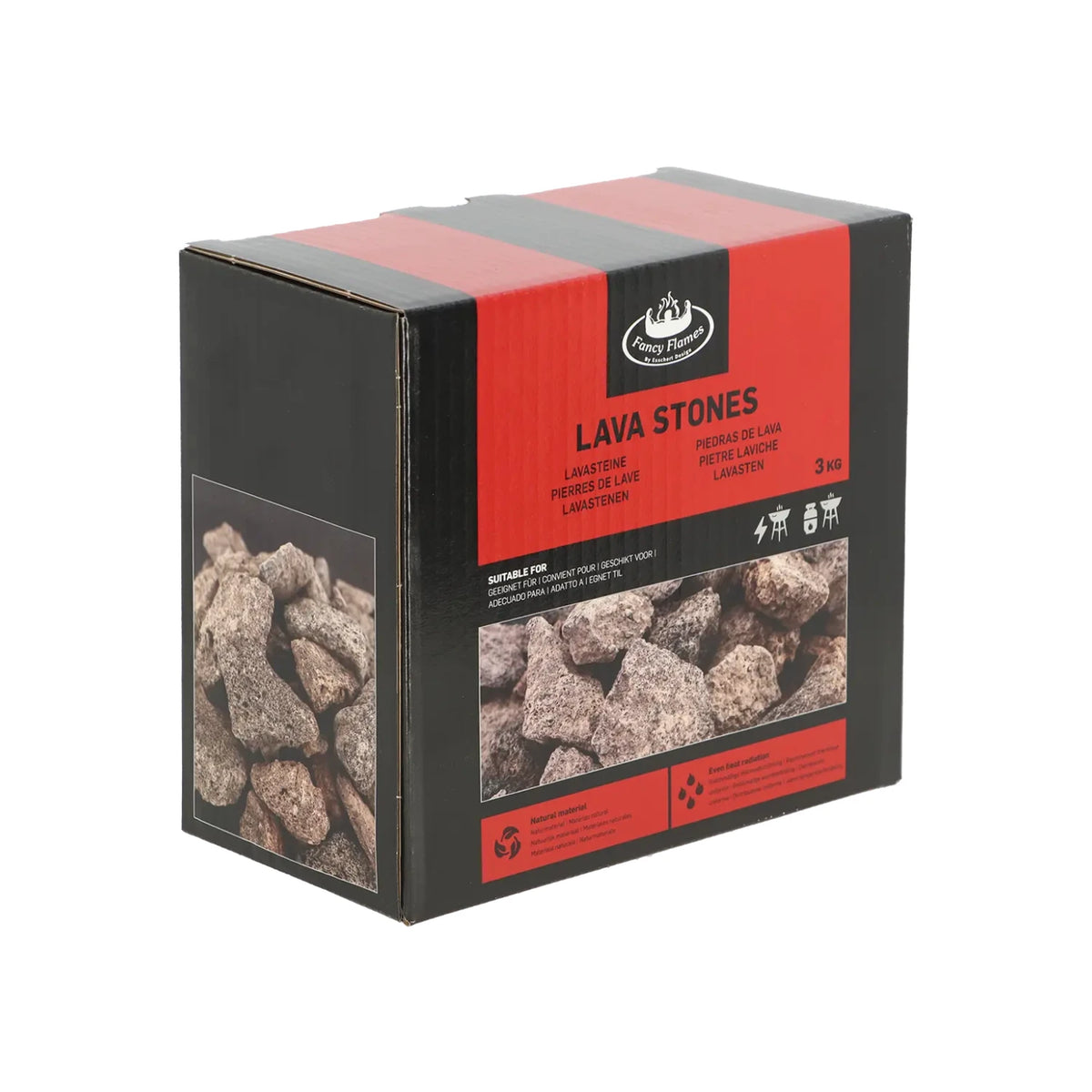 Lava Stones 3 kg - For Outdoor Gas Fireplaces and Barbecues