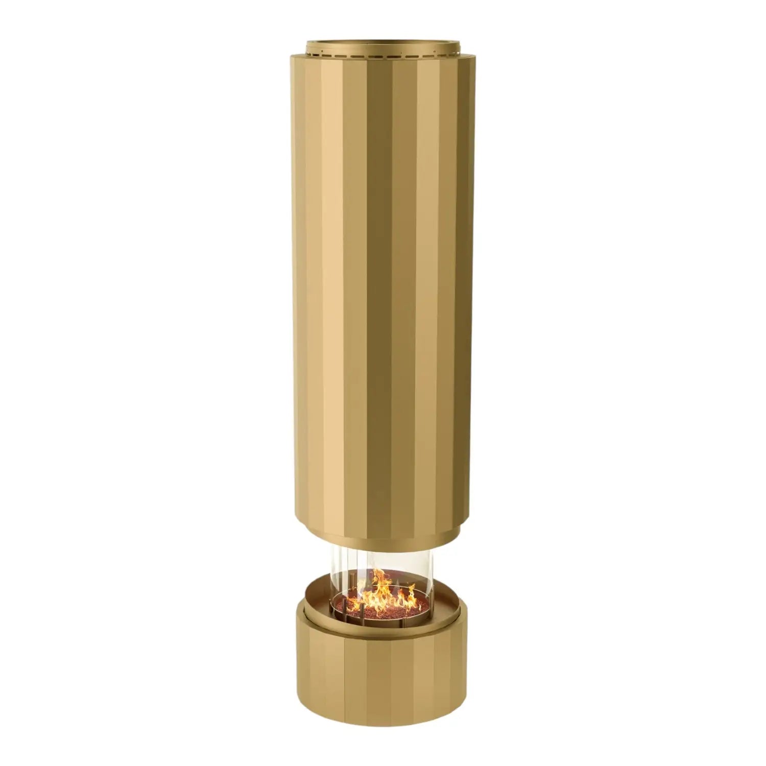 Pillar – Hängande bioetanolkamin – Metallisk guld