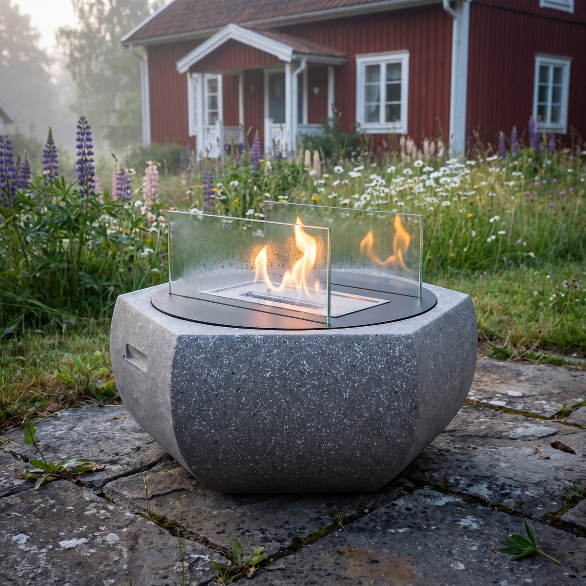 SOLIS - Granitgrå - Utomhus bioetanolkamin