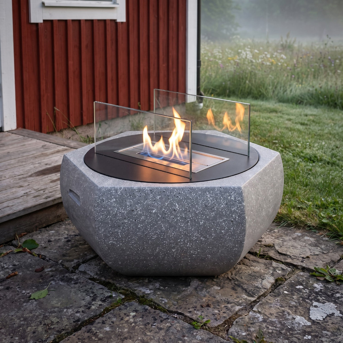 SOLIS - Granitgrå - Utomhus bioetanolkamin