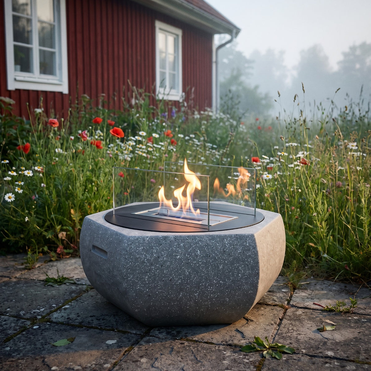 SOLIS - Granitgrå - Utomhus bioetanolkamin