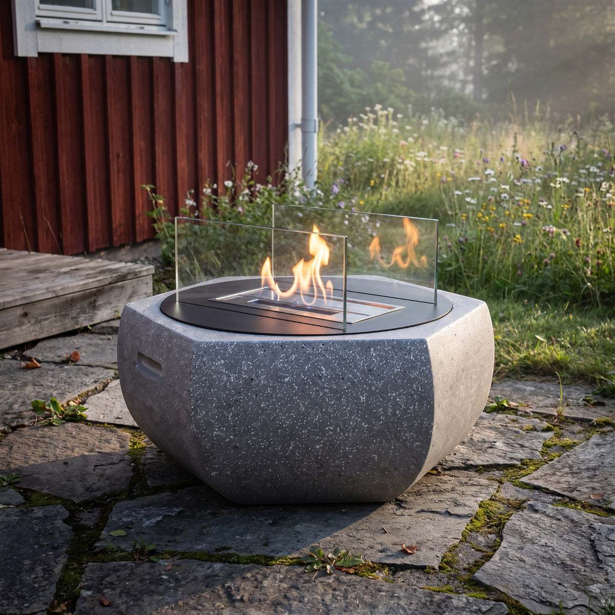 SOLIS - Granitgrå - Utomhus bioetanolkamin