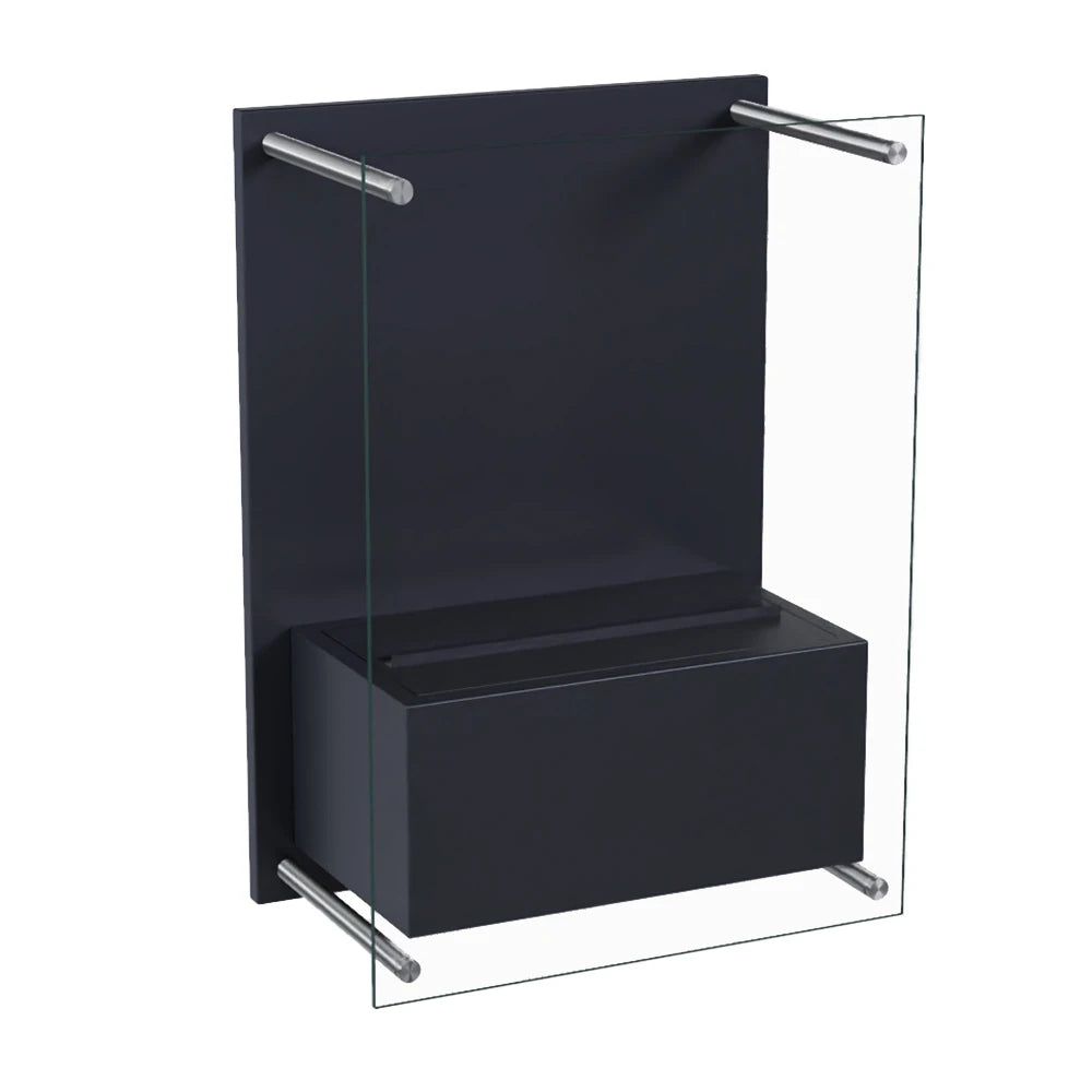 Yosemite Wall-Mounted Water Vapour Fireplace - Black