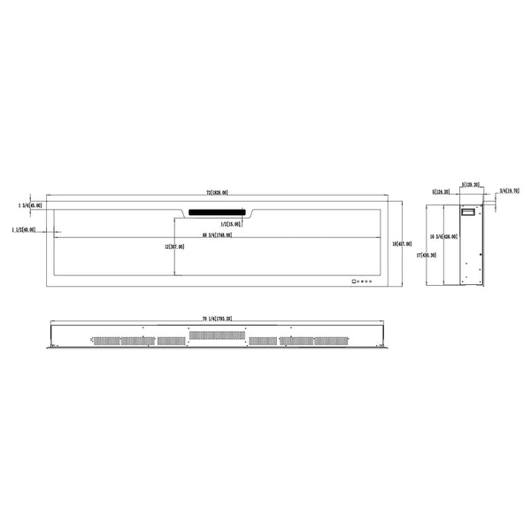 Elite 183 cm Built-In Electric Fireplace
