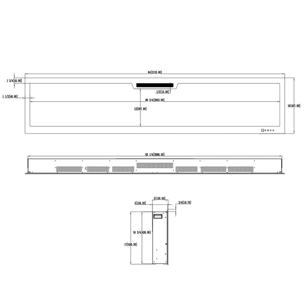 Elite 213 cm Built-In Electric Fireplace