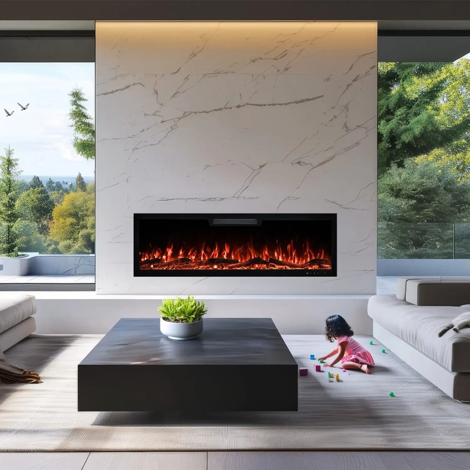Elite 127 cm Built-In Electric Fireplace