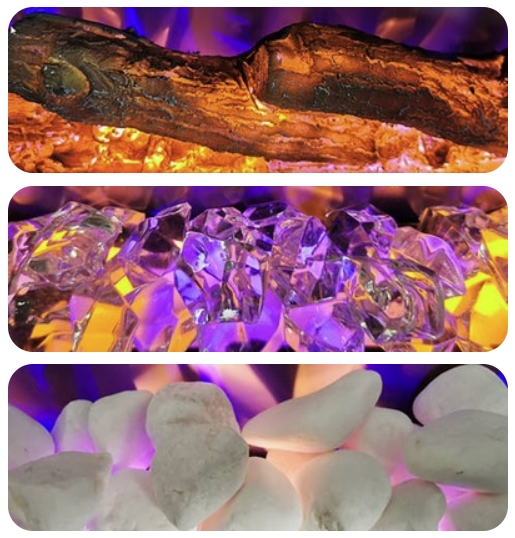 LED Pro inbyggnadskamin till el - 80 cm