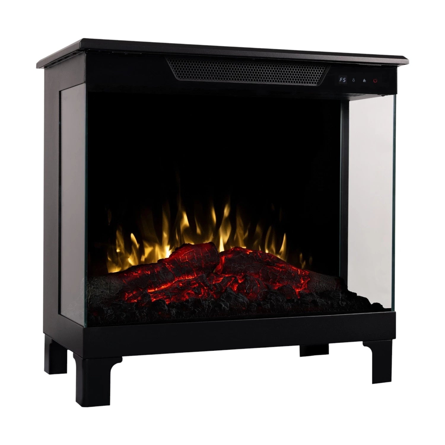 Tower 56 – Freestanding Electric Fireplace with 3-Sided Flame View