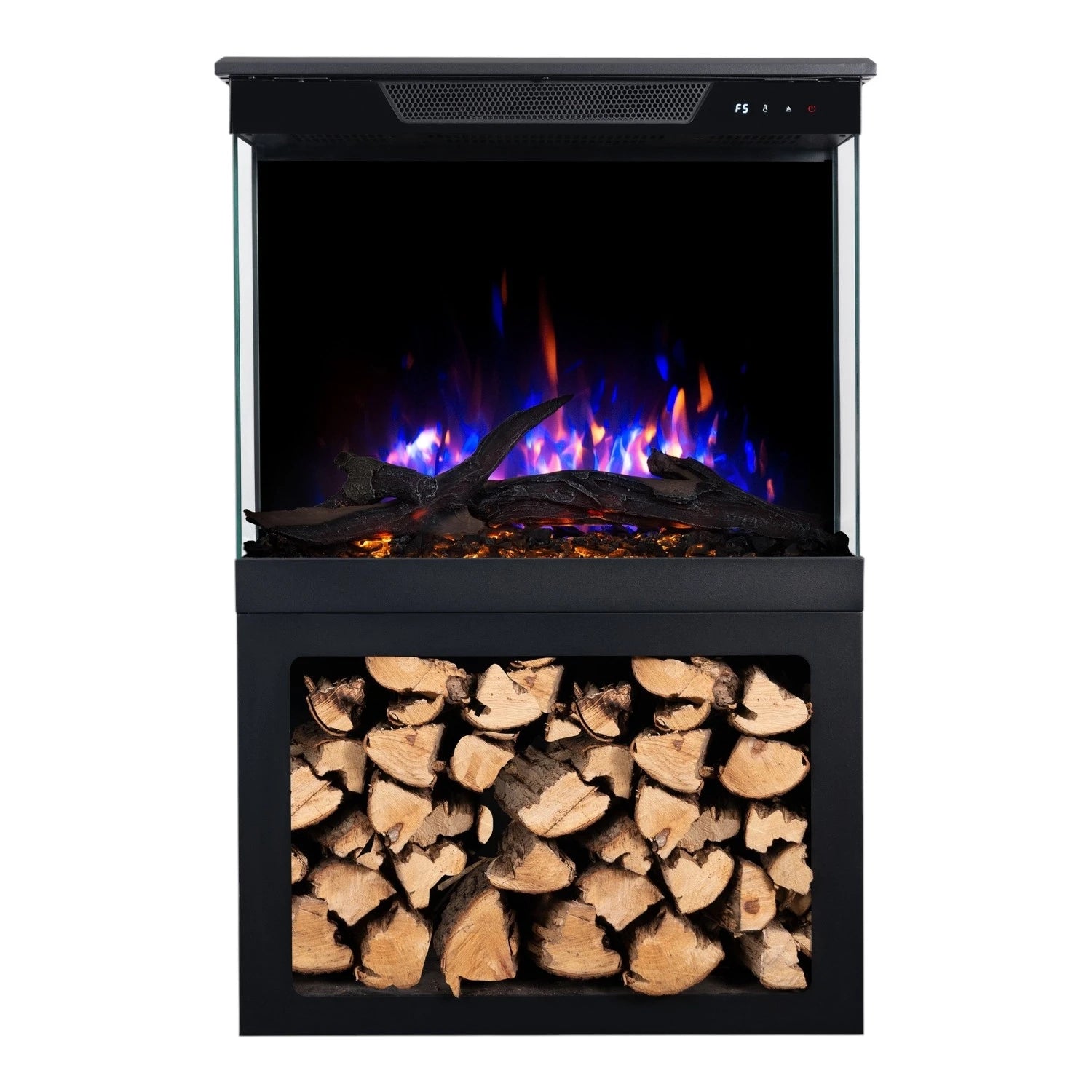 Tower 61 Electric Fireplace with Log Storage