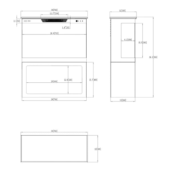 Aflamo Tower + Ställ 76 cm Elektrisk Kamin