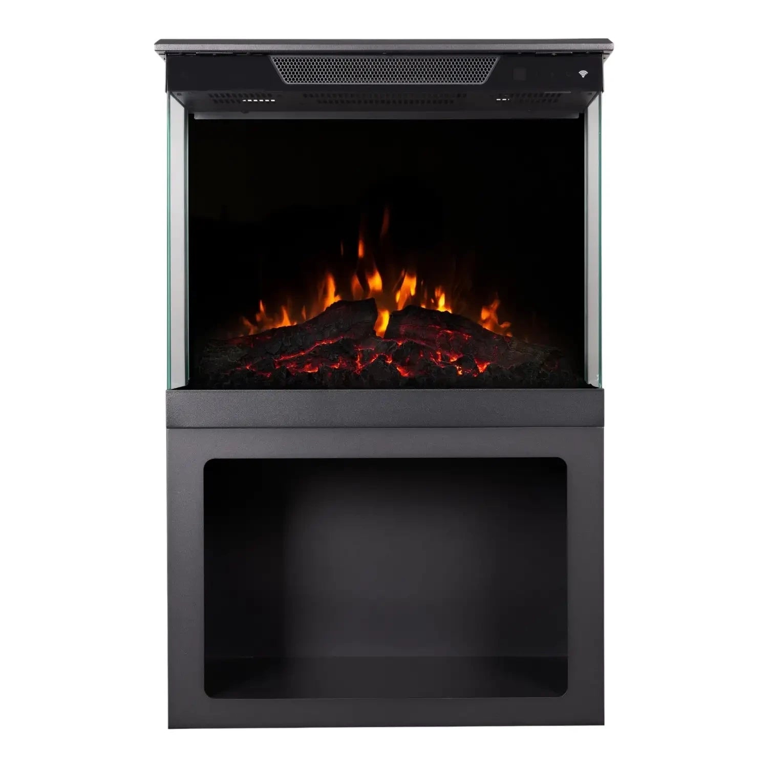 Tower 46 Electric Fireplace with Log Storage