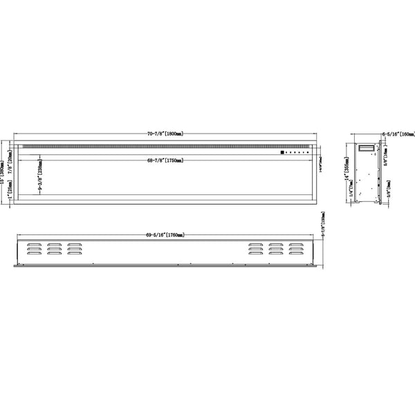 Royal Pro Elektrisk Kamin - 180 cm