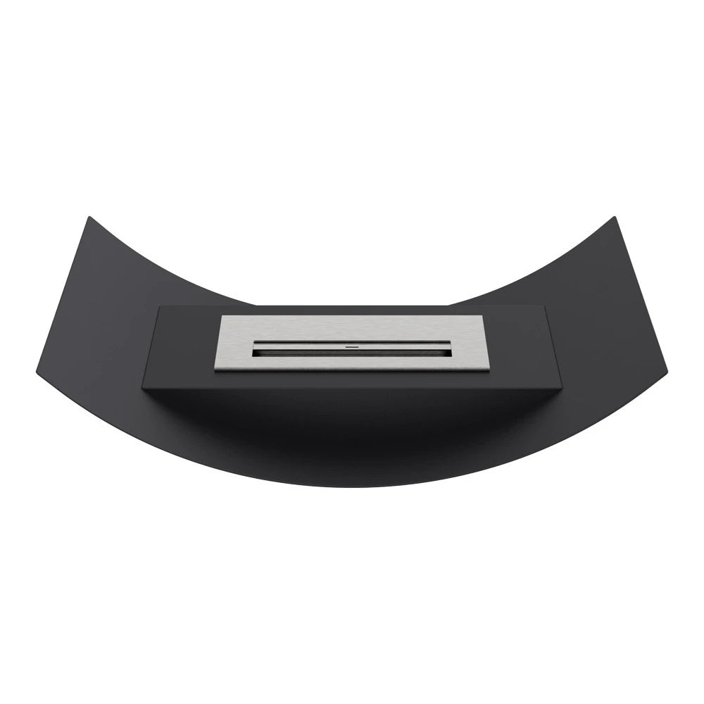 Curved bio fireplace for table