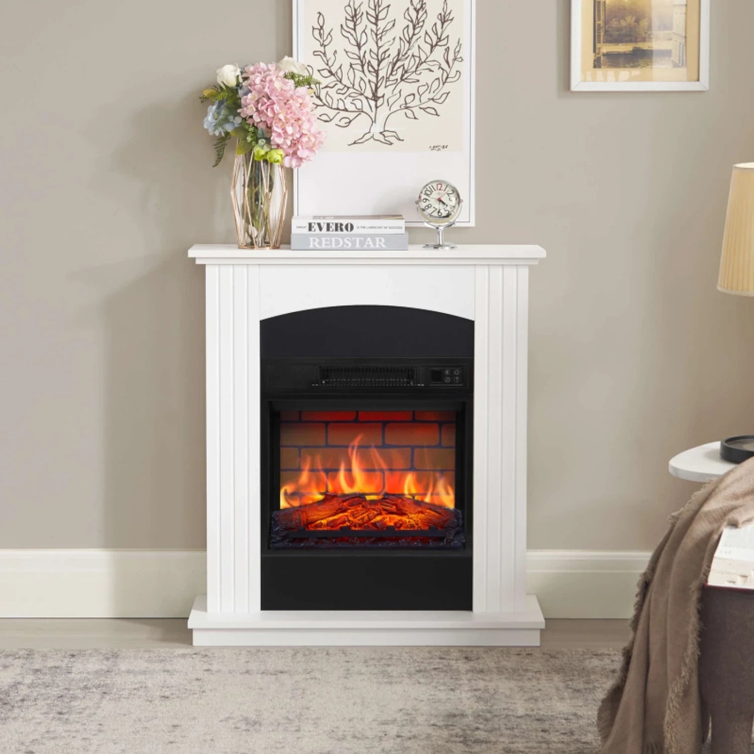 Collins AF18B Elektrisk Eldstad – Vit Mantel med 18" Insats