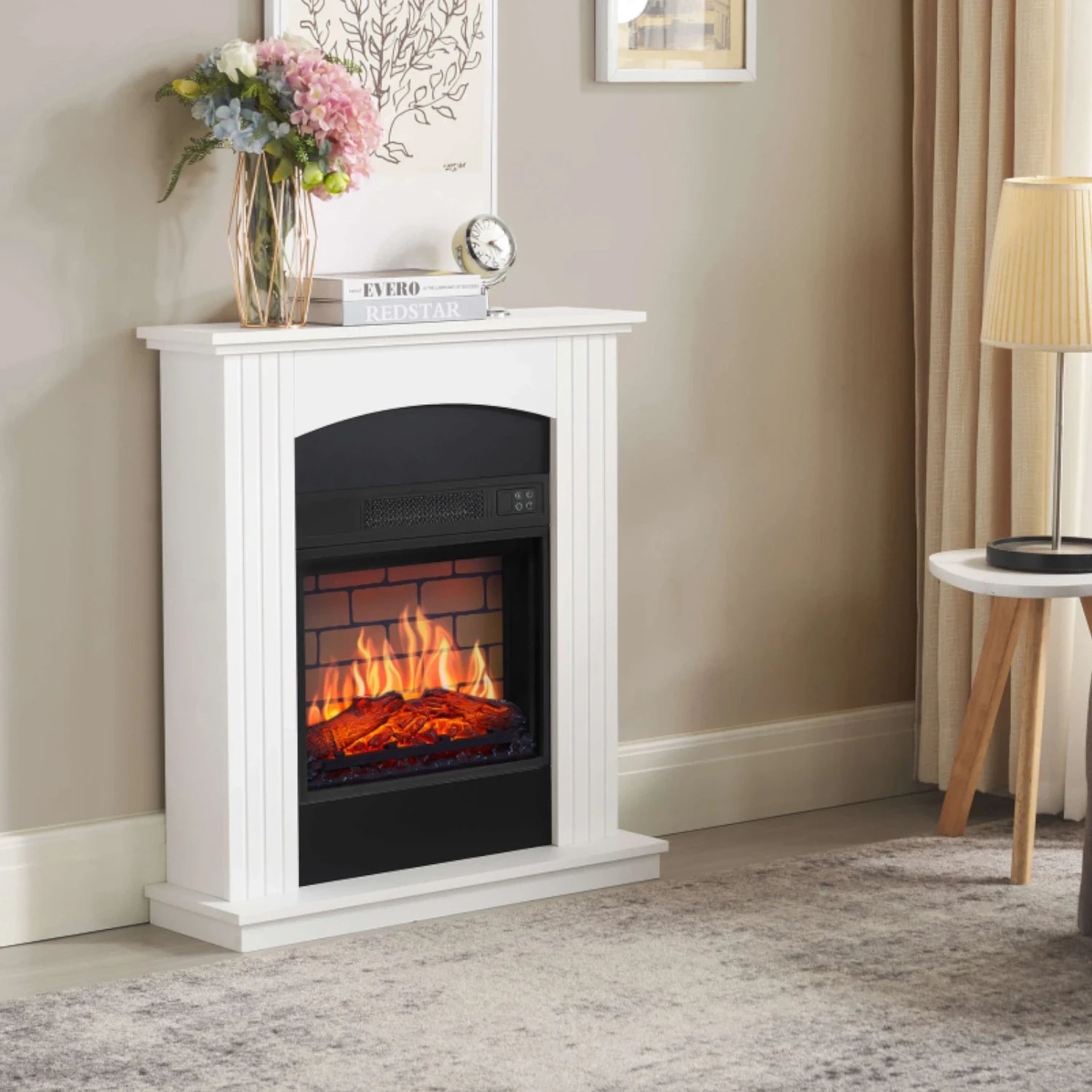 Collins AF18B Elektrisk Eldstad – Vit Mantel med 18" Insats