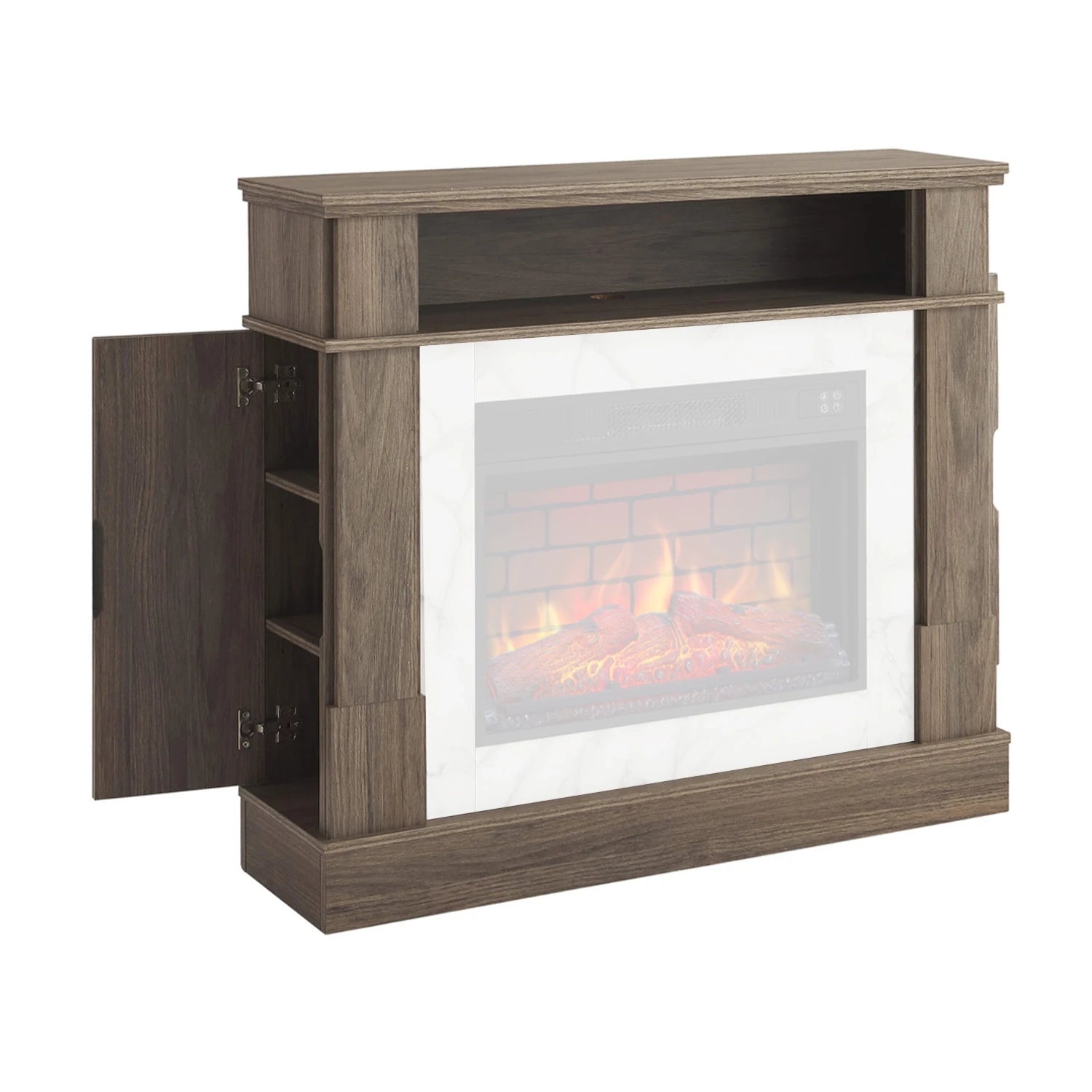 For Living Fireplace Mantel – Grey Oak (Frame Only)