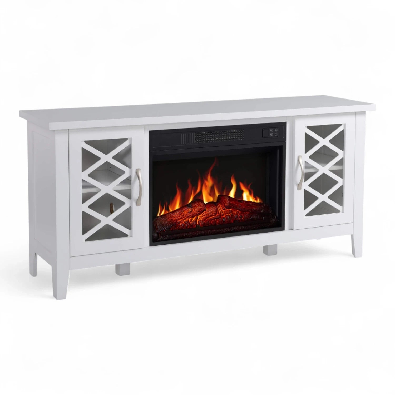 Odessa Electric Fireplace - White Media Mantel