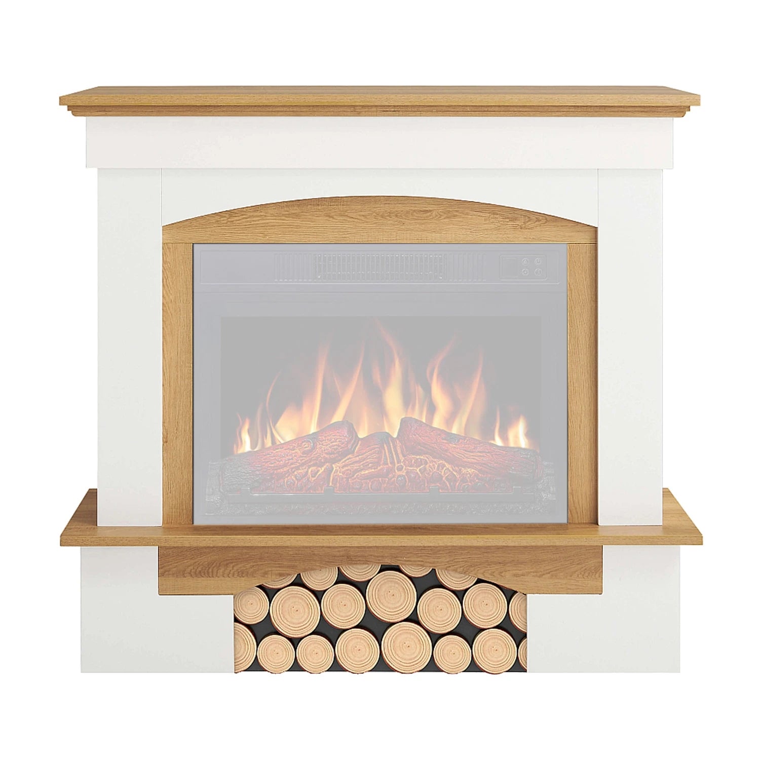 Woodley Fireplace Mantel – White / Natural Oak (Frame Only)