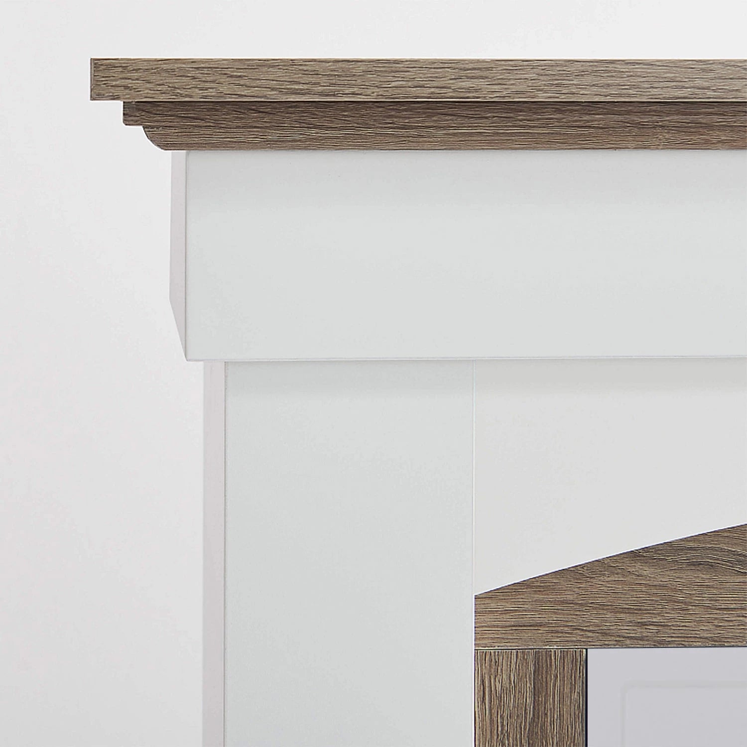 Woodley Fireplace Mantel – White / Grey Oak (Frame Only)