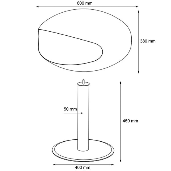 Cocoon Pedestal Matt Svart - Stål