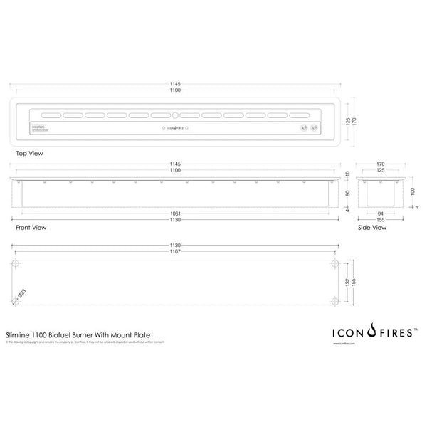 Icon Fires Slimline 1100 brännare